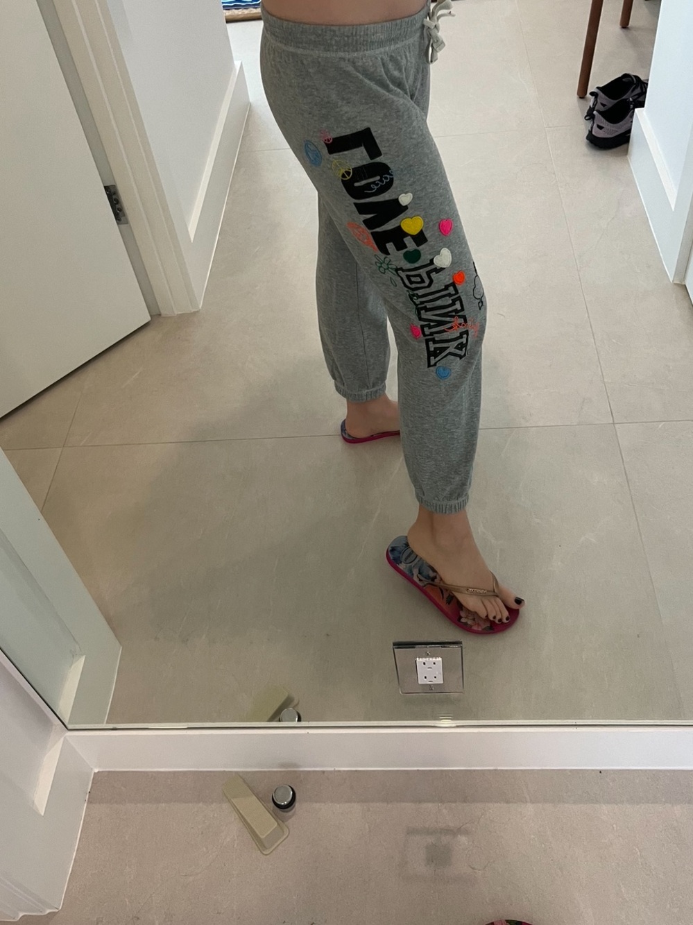 Victoria secret love pink hot air balloon gray sweatpants joggers size XS